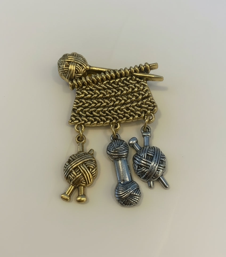 Gold Yarn Brooch