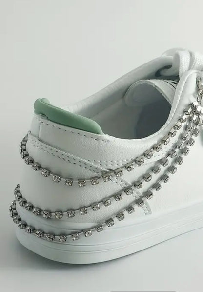 Boot Shoe Chains- silver