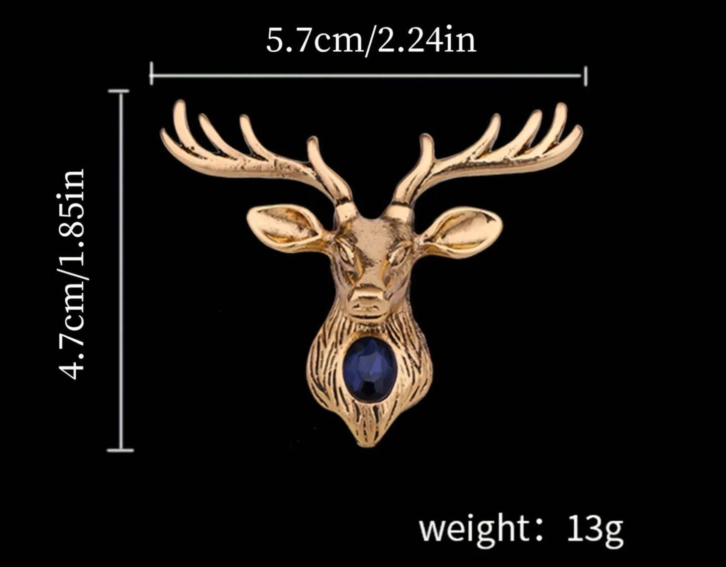 Reindeer Brooch (Gold or Silver)