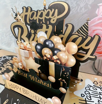 3D birthday Card - Balloon box