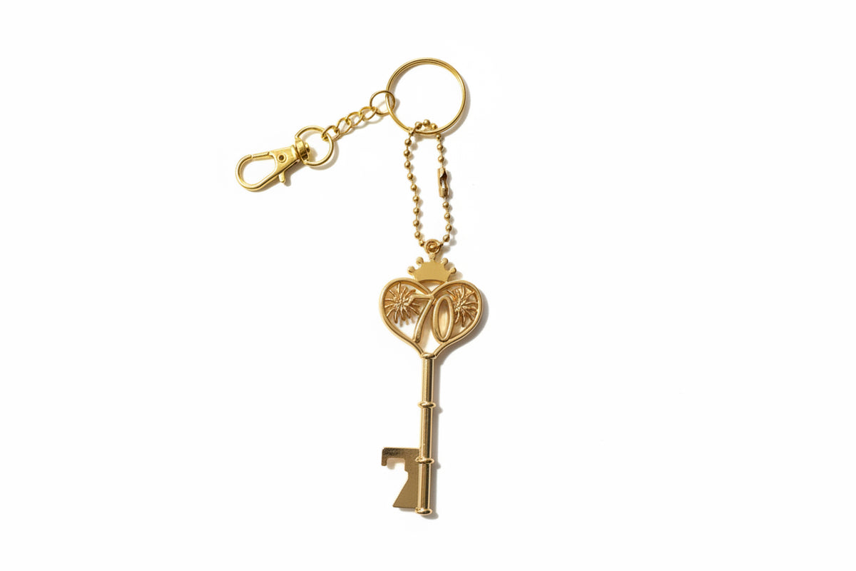 70th Birthday Key Keychain