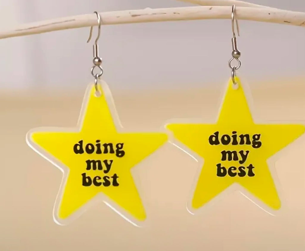 Boucles d'oreilles « Je fais de mon mieux »