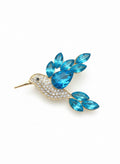 Blue Diamante hummingbird brooch