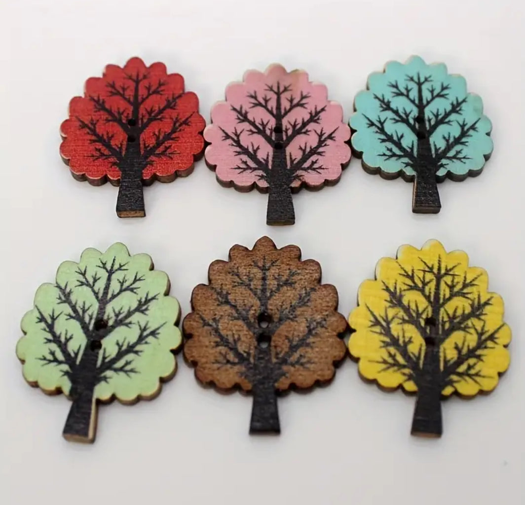 Wooden Tree Button