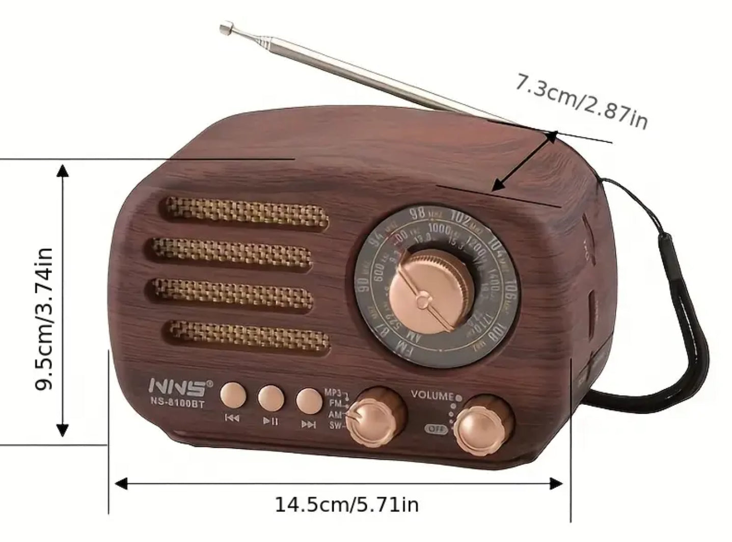 Portable Radio Speaker (Dark Brown)