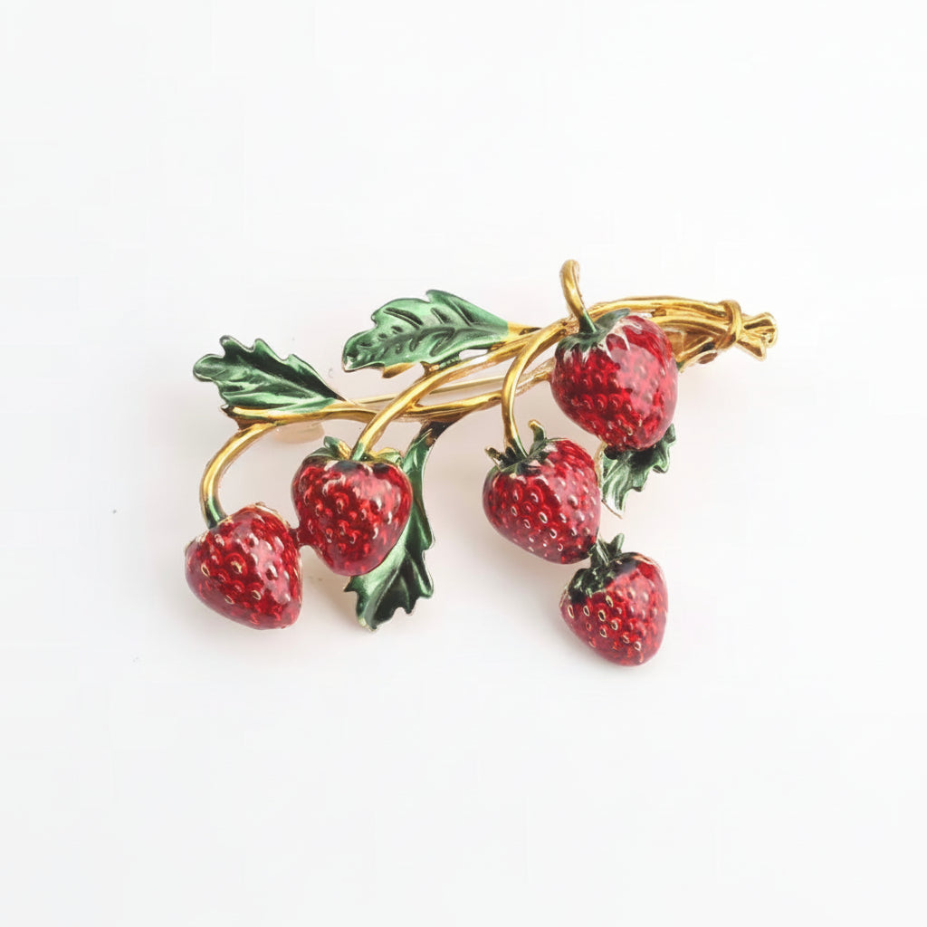 Strawberries Brooch