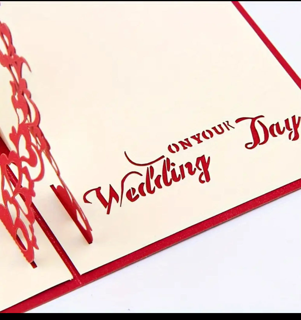 Carte de vœux pop-up 3D - Mariage