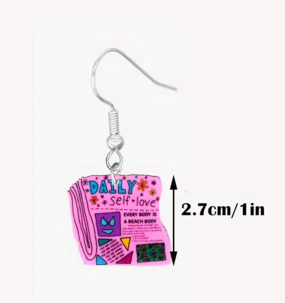 Boucles d'oreilles d'amour-propre quotidiennes