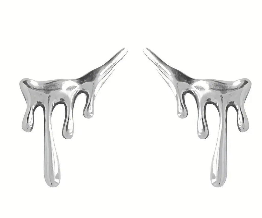 Boucles d'oreilles à tige en forme de goutte d'eau en argent