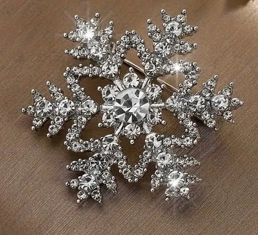 Diamond snowflake brooch