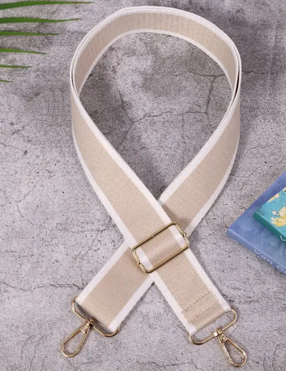 Black or beige bag strap (gold hardware)