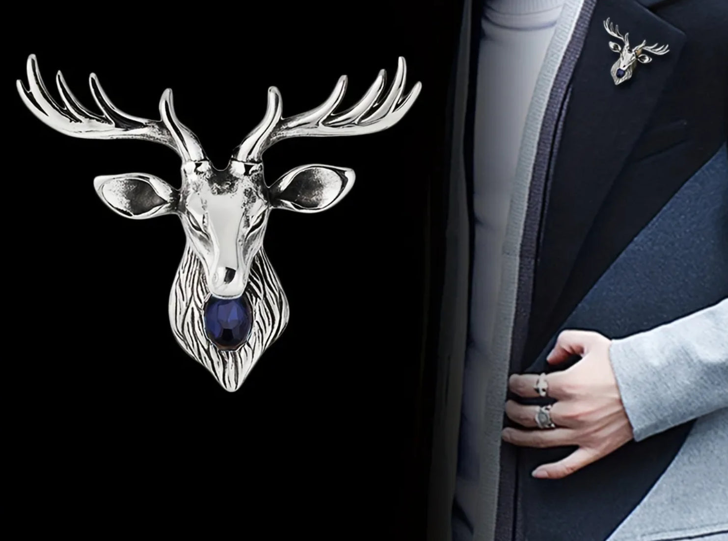 Broche Renne (Or ou Argent)
