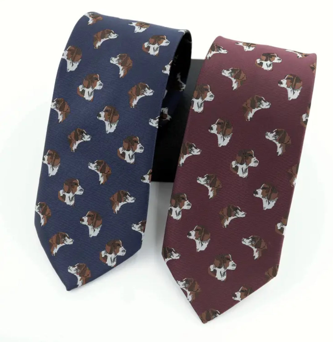 Cravate d'affaires Beagle (bleu marine ou marron)