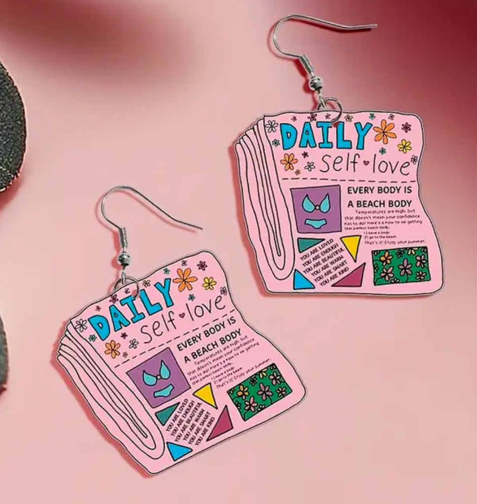 Boucles d'oreilles d'amour-propre quotidiennes