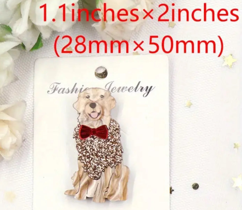 Broche en acrylique pour chien