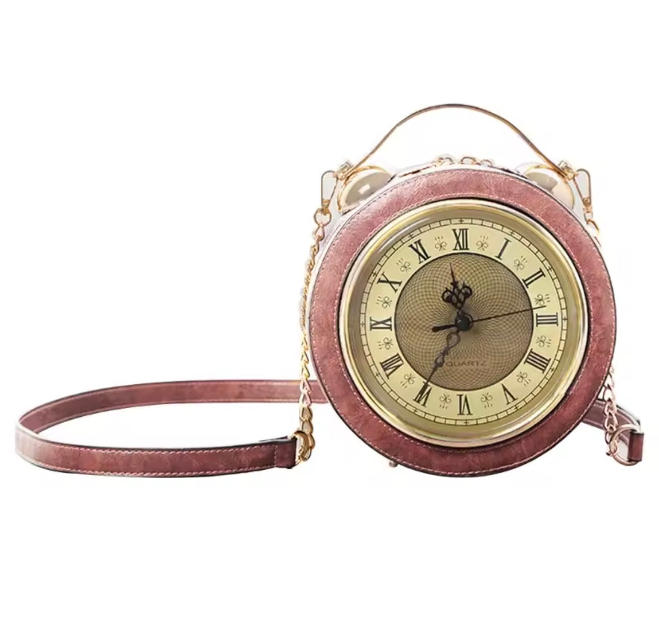 Pink Clock (working) Handbag