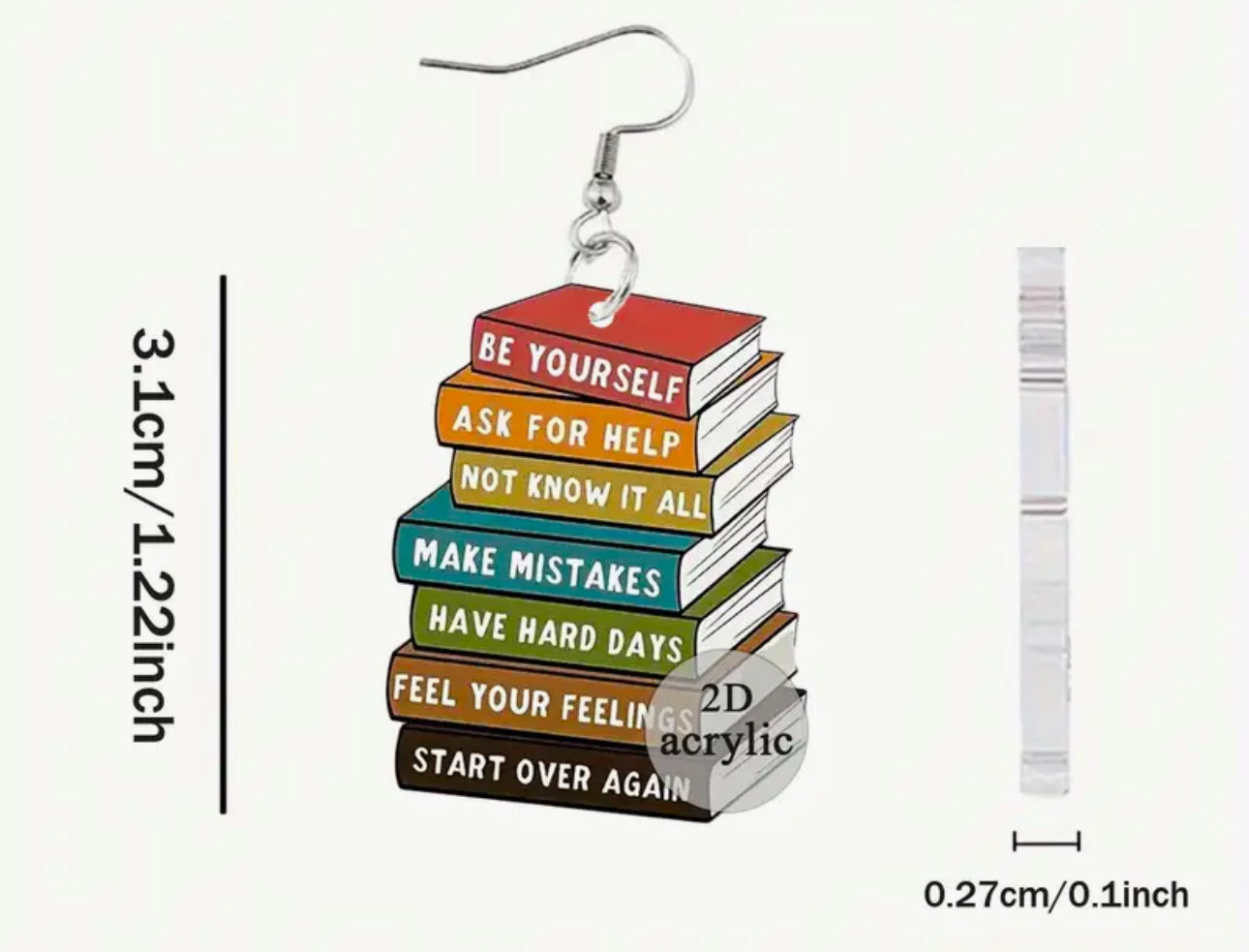 Boucles d'oreilles Pile de livres