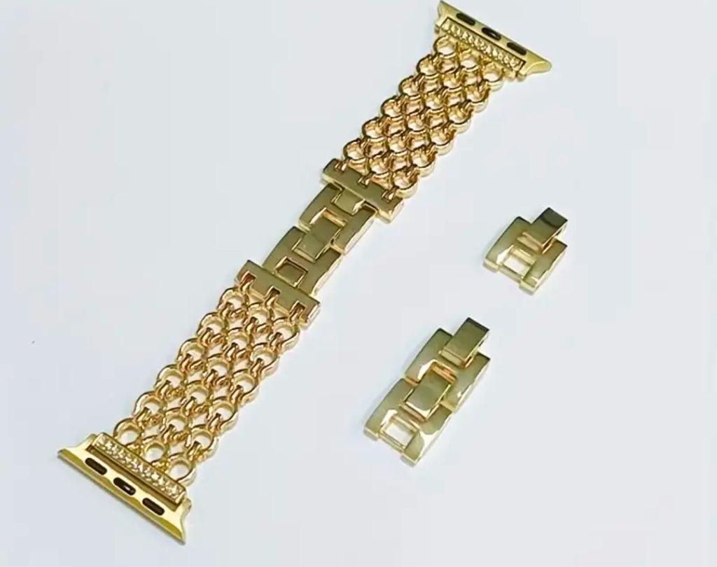 Bracelet Apple Watch en acier inoxydable avec chaîne dorée 38 mm