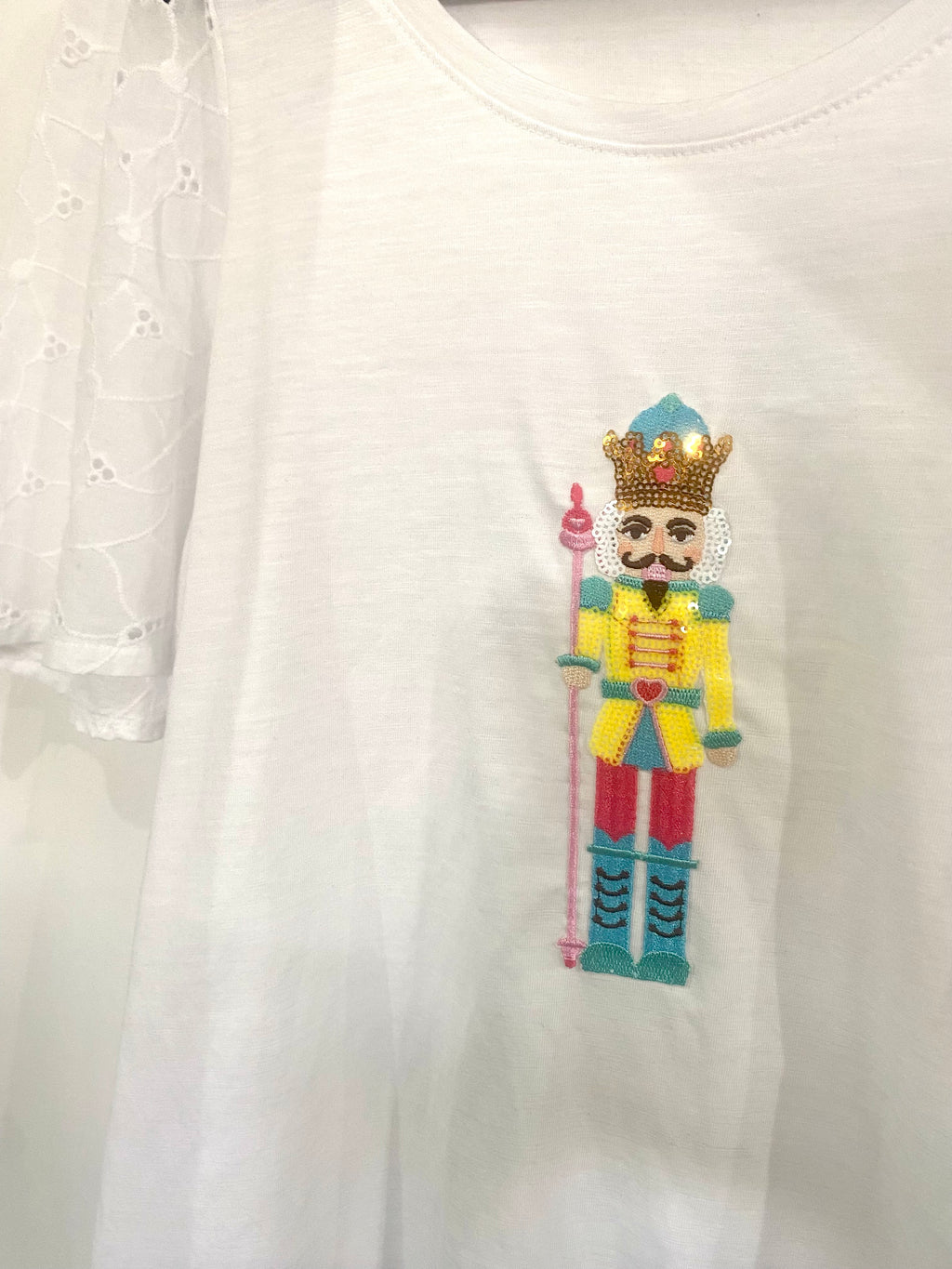 T-shirt Casse-Noisette jaune en coton blanc