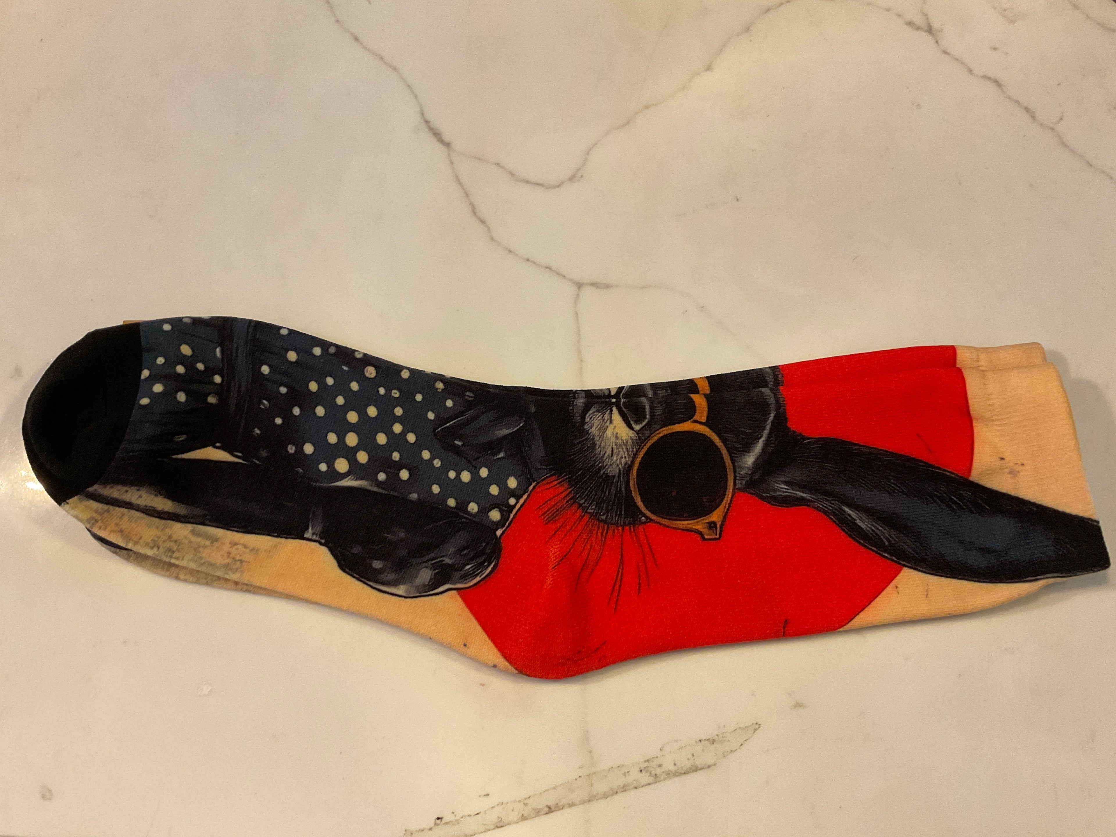 Rabbit socks in sunnies and dress