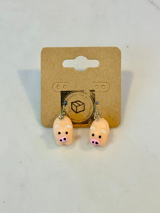 Pig sterling silver earrings