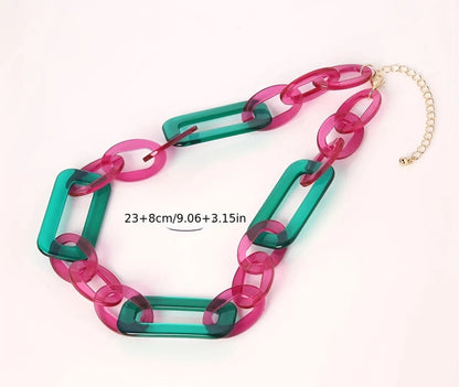 Modern geometric chain necklace