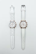 White rose gold watch