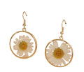 Resin Flower Copper Earrings
