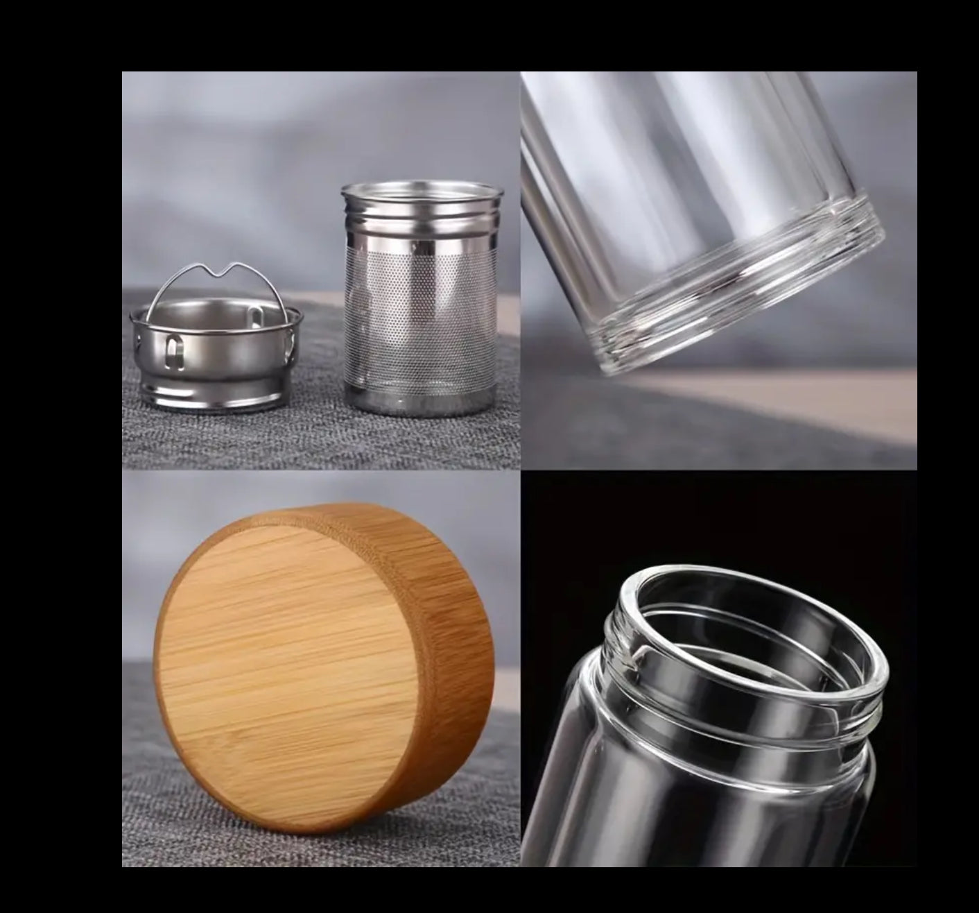 Glass Tea Flask with protective cover