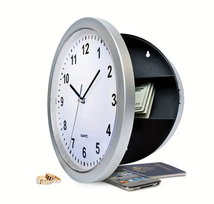 Wall clock hidden safe (bronze or silver)