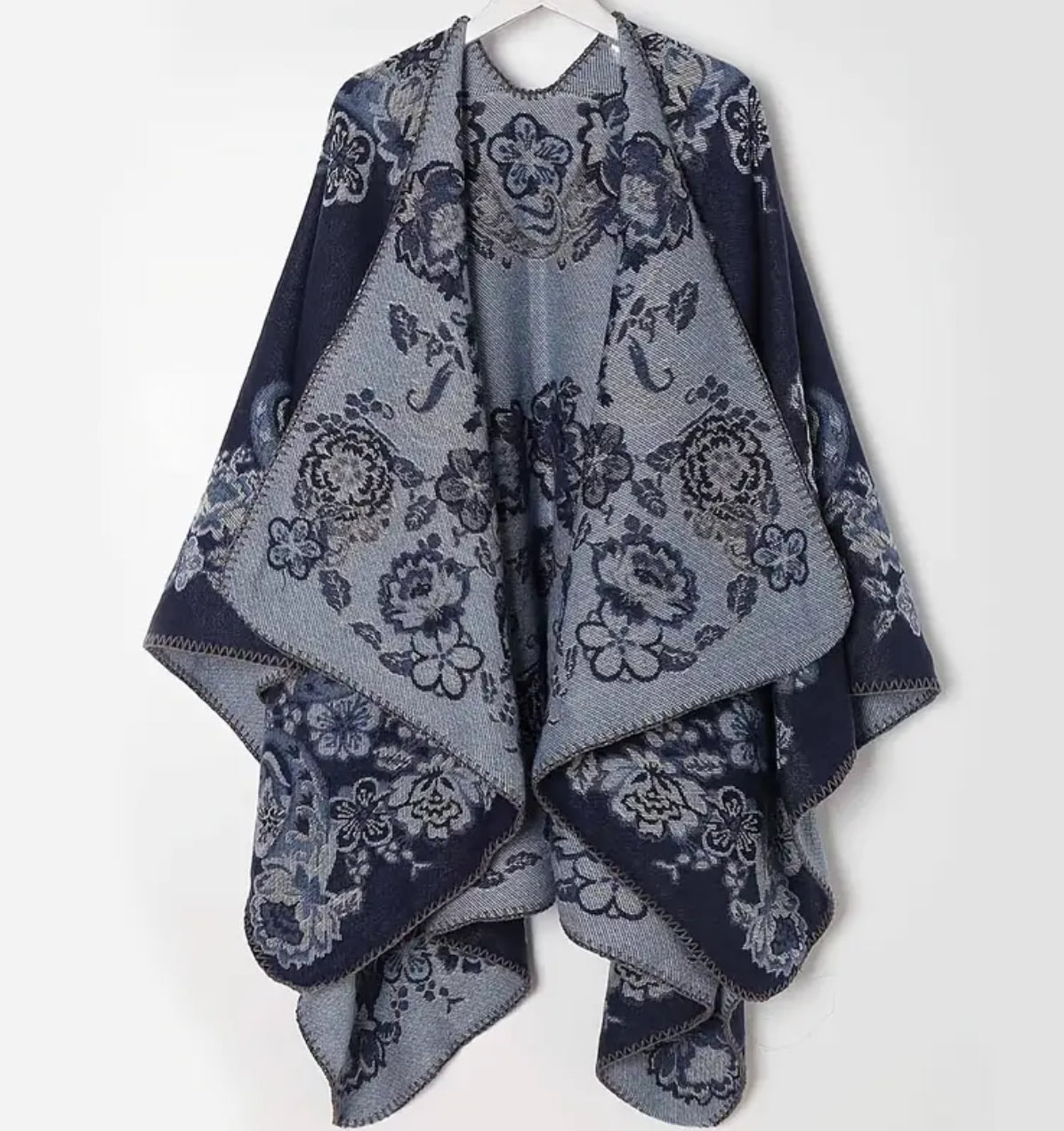 Châle fleuri en jacquard