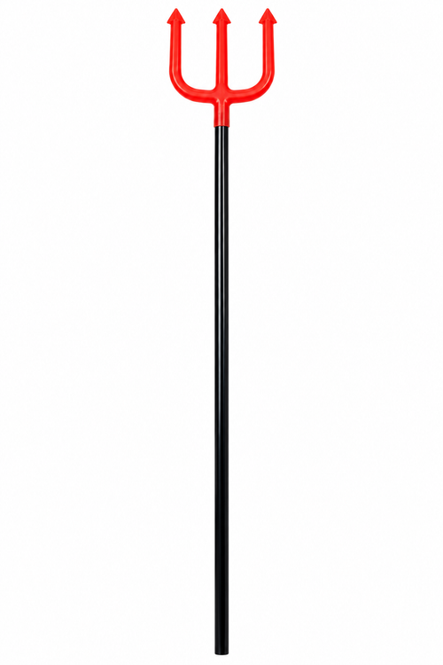 90cm plastic devil's pitchfork red and black