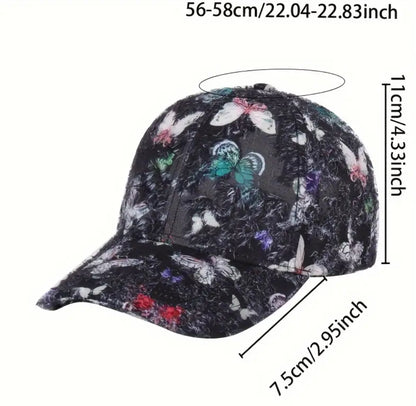 White butterfly basketball cap