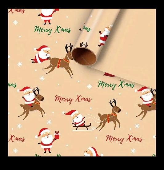 Christmas Wrapping paper - Santa & Reindeer 50cm x70cm