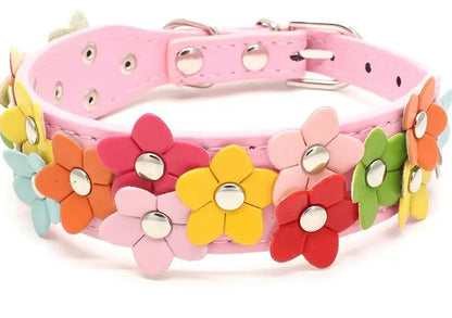 Flowers pet collar