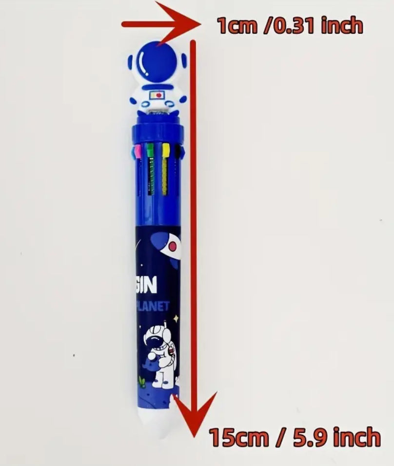 10-in-1 colours ballpoint astronaut pen ( Blue)