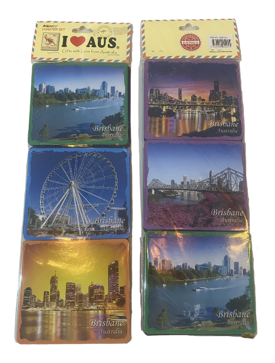 I Love Brisbane Fridge Magnet/Coaster set