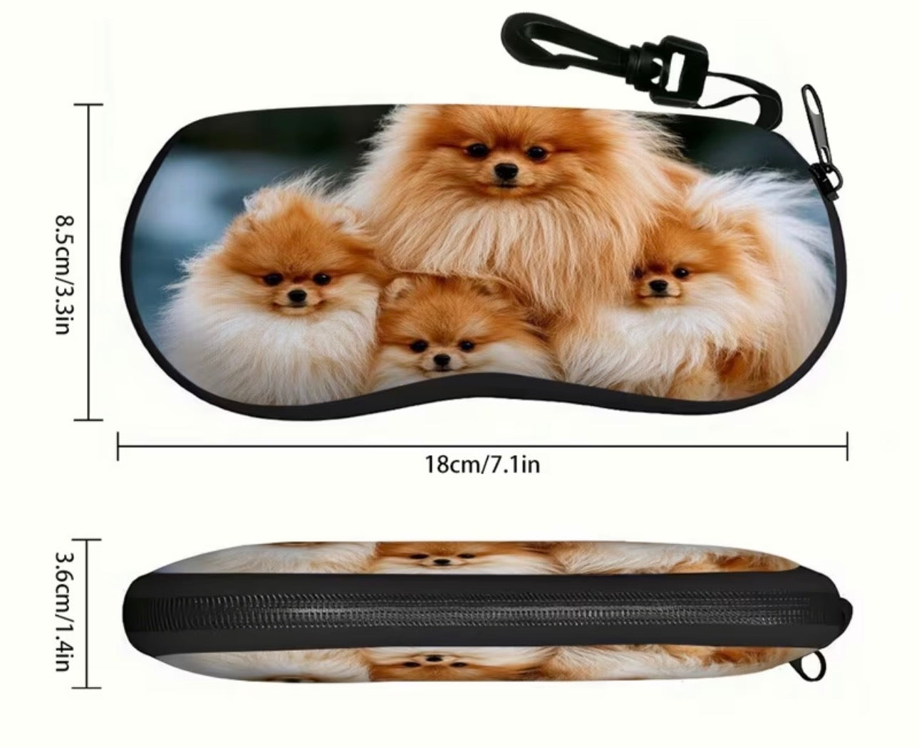 Pomeranian Glasses Case
