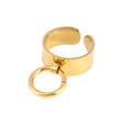 Gold-Plated Circular Stainless Steel Ring