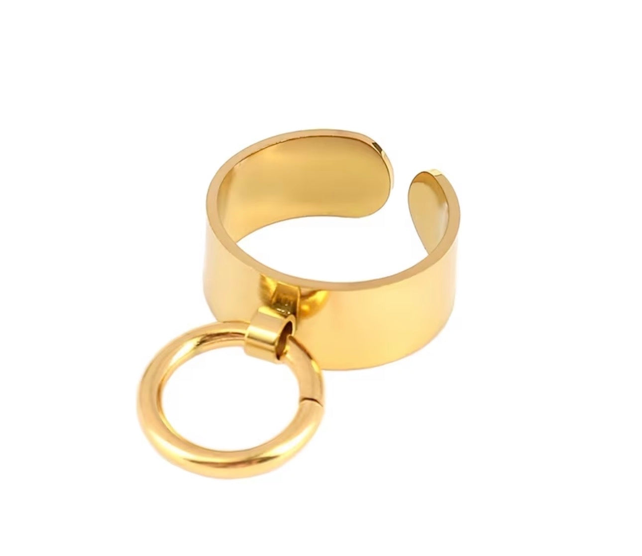 Gold-Plated Circular Stainless Steel Ring