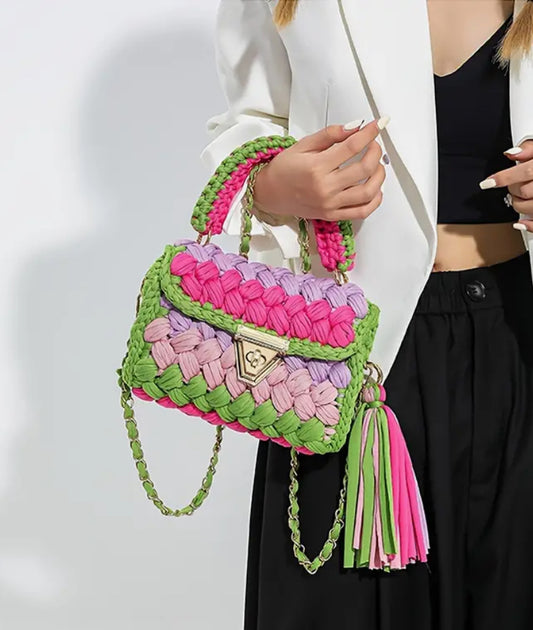 Woven Tassel Handbag