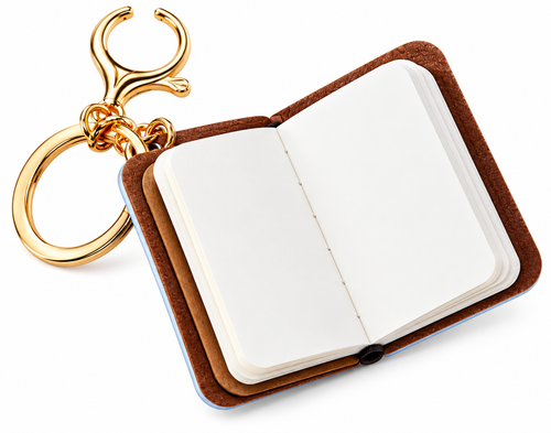 Mini PU Leather Keychain Notebook – Pink or Beige