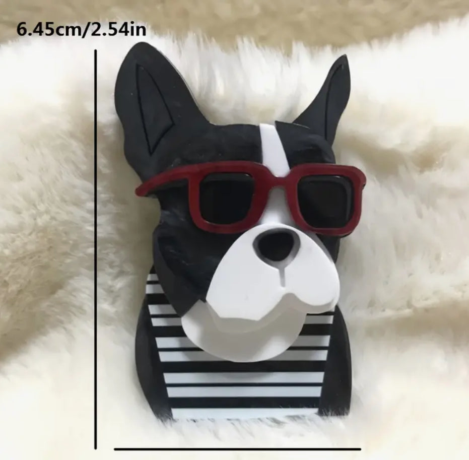 Broche chien en acrylique