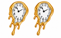 Melted clock earrings