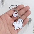 Maltese Dog Keychain