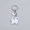 Maltese Dog Keychain