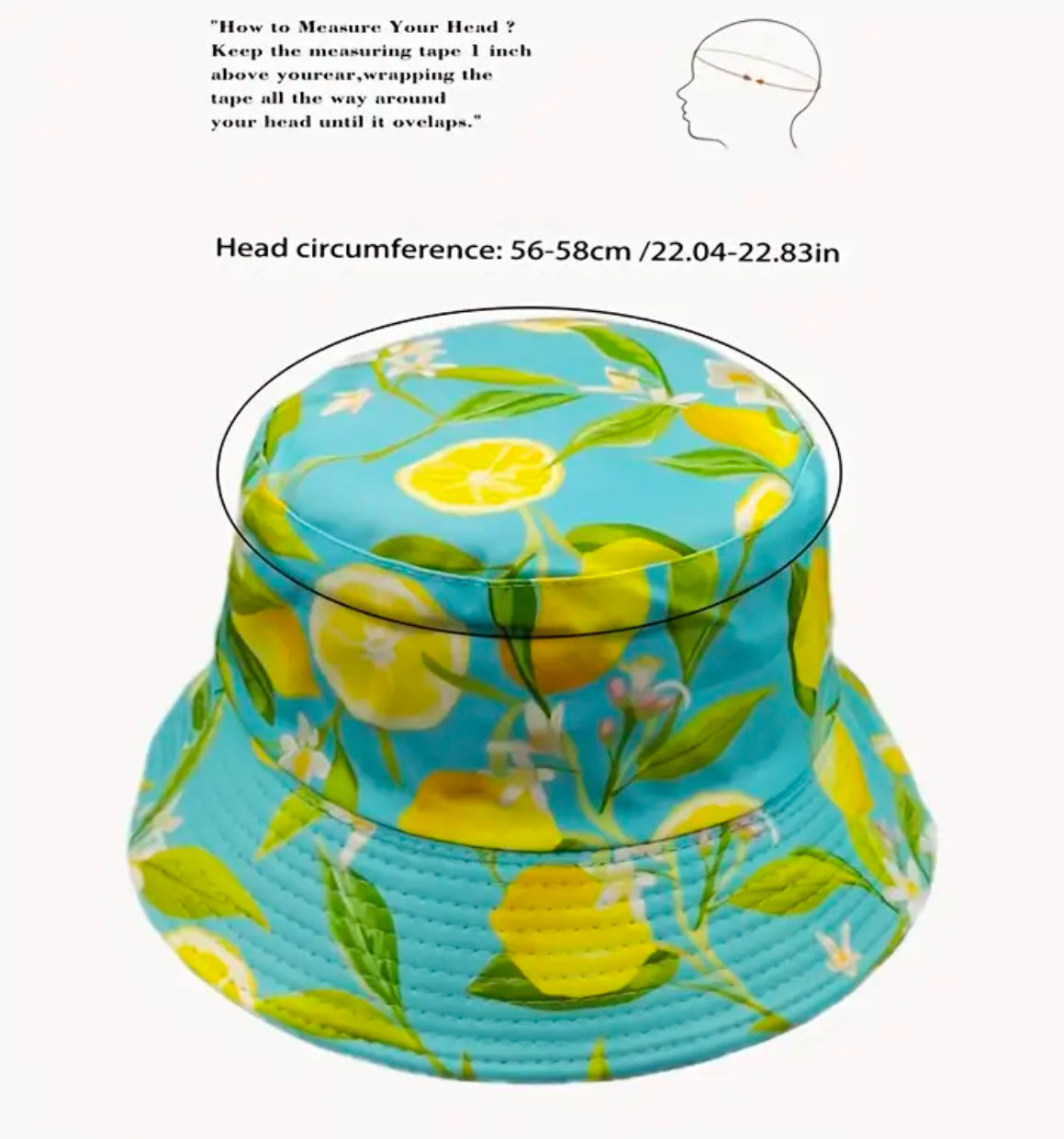 Blue Lemon Blossoms Bucket Hat