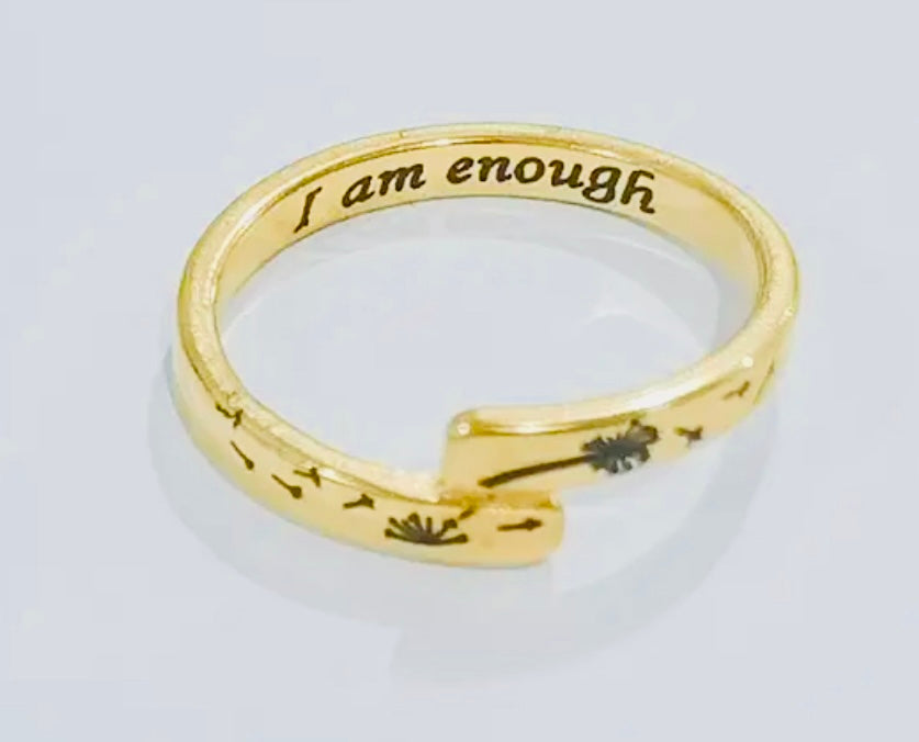 Bague en acier inoxydable « Je suis assez » (or)
