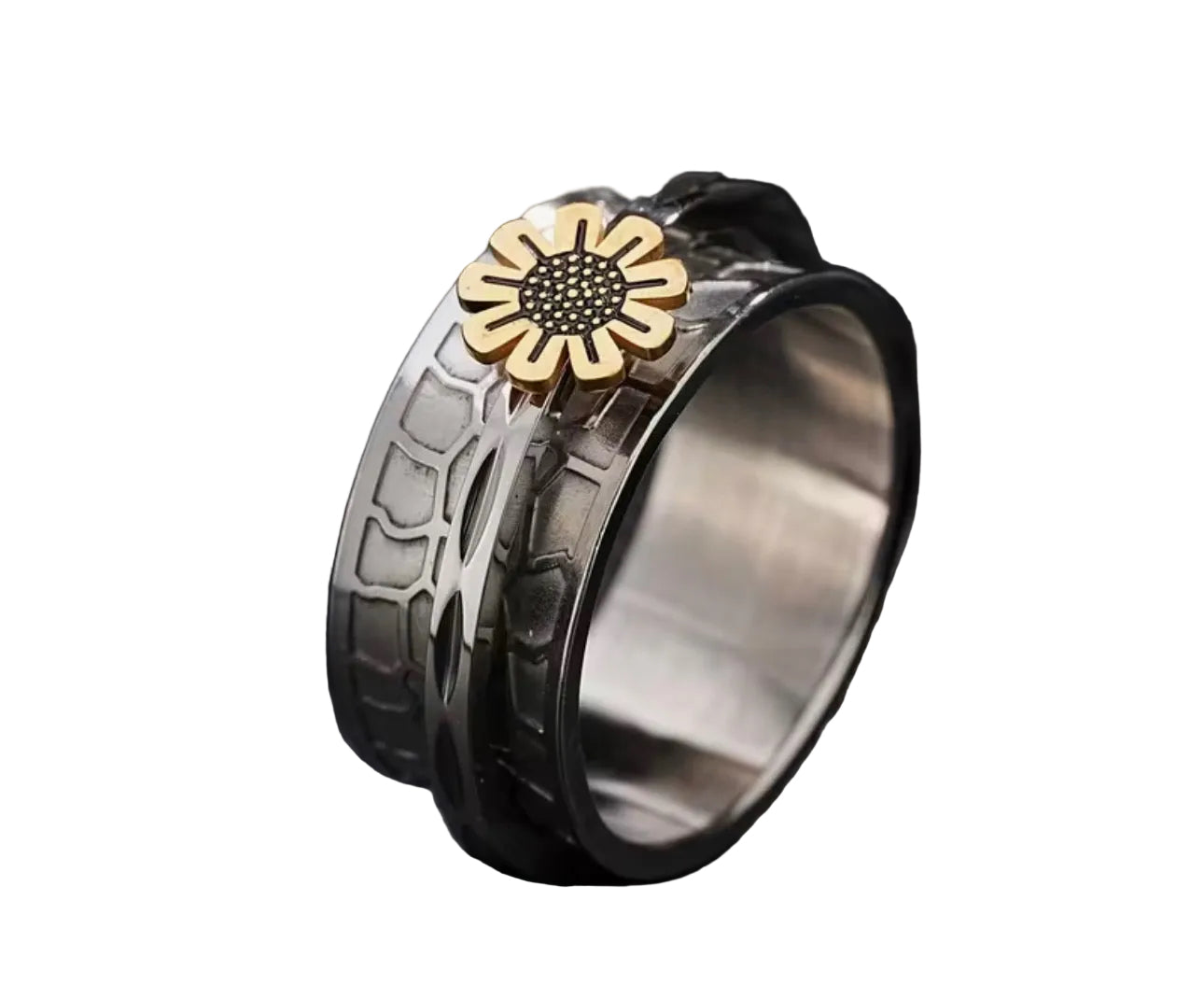 Flower Stainless Steel Fidget Ring