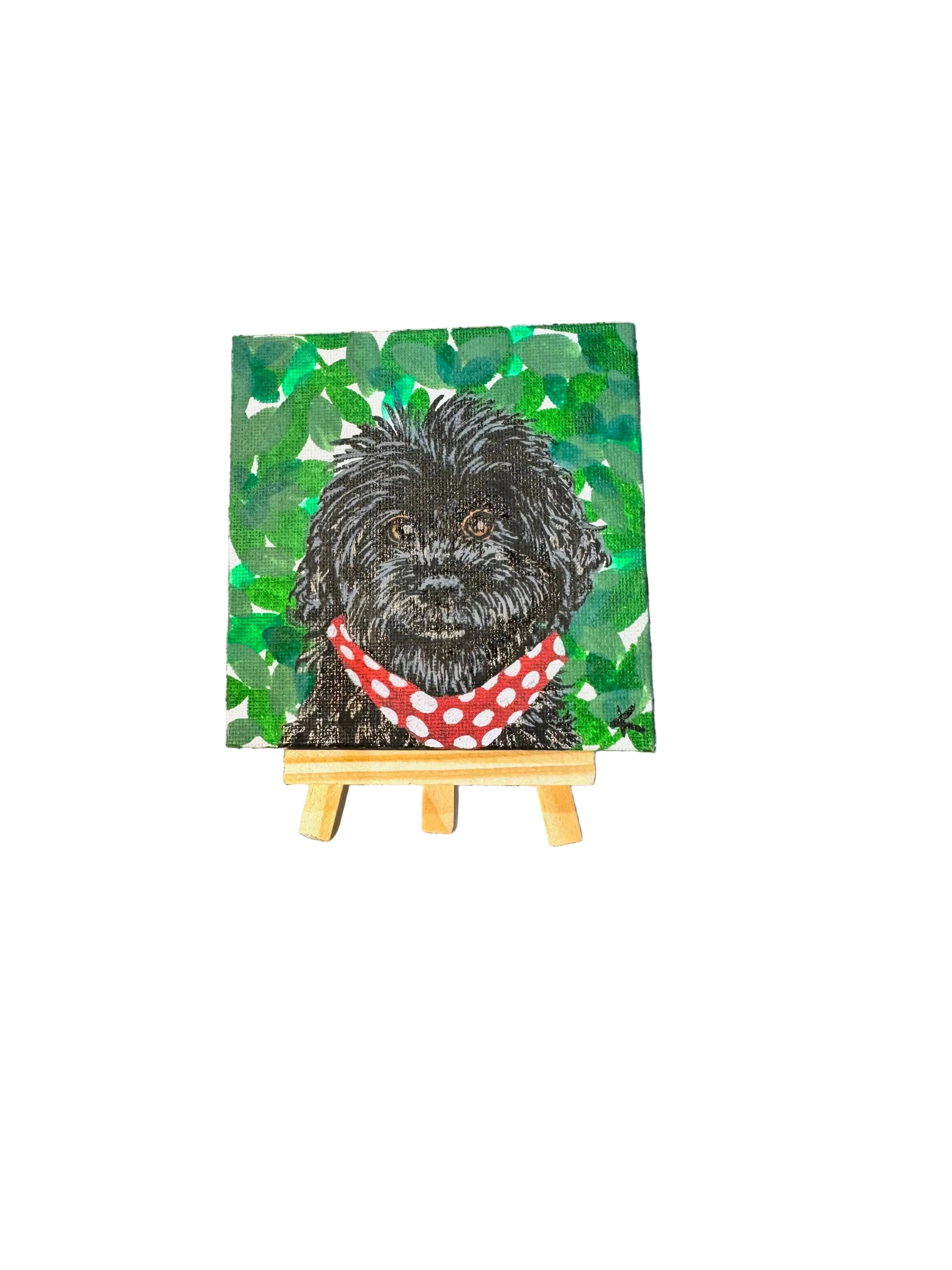 Maltipoo Mini Canvas on Easel Painting
